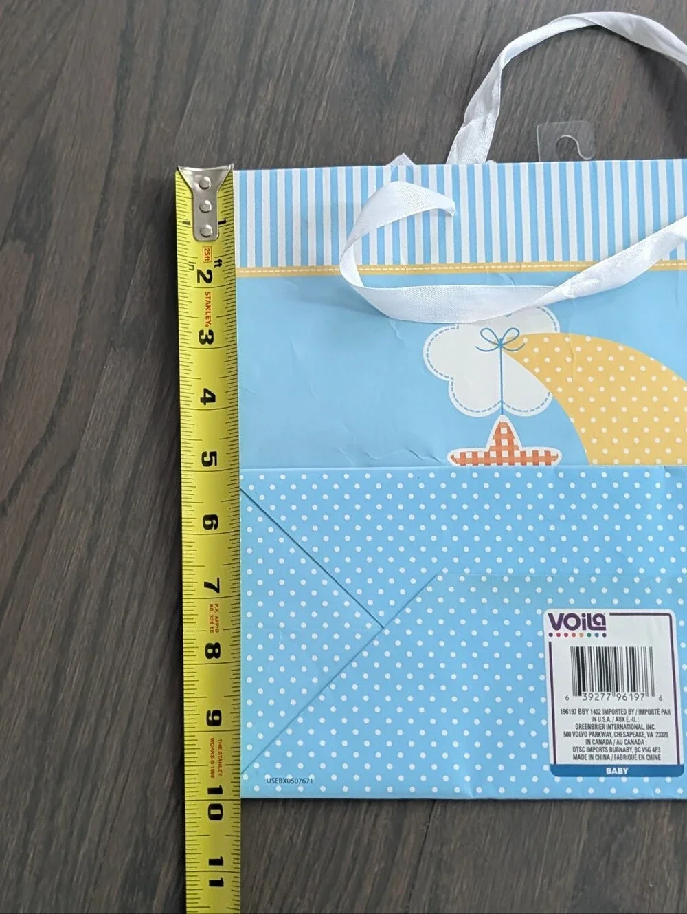 Voilà Moon and Stars Baby Shower Gift Bag Medium 10x12x5